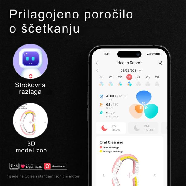 ELEKTRIČNA ZOBNA ŠČETKA OCLEAN X ULTRA 20 ZELENA, SONIČNI MOTOR