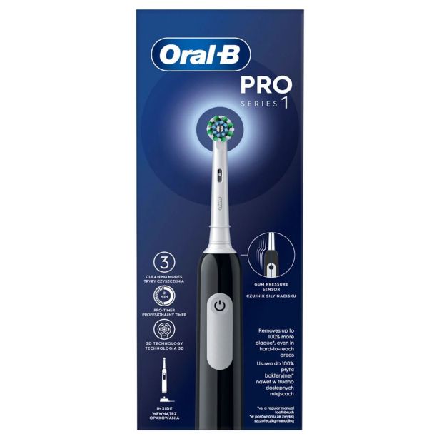 ELEKTRIČNA ZOBNA ŠČETKA ORAL-B PRO1 ČRNA + ETUI