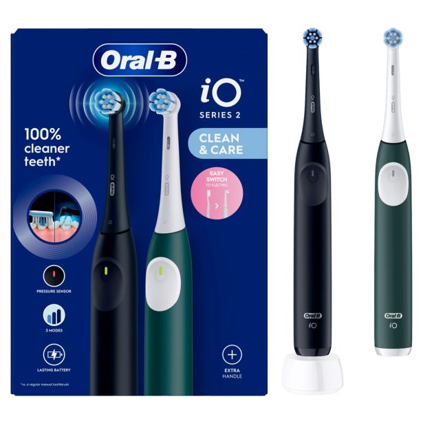 ELEKTRIČNA ZOBNA ŠČETKA ORALB IO2 DUO ČRNA/ZELENA