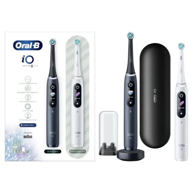 ELEKTRIČNA ZOBNA ŠČETKA ORALB IO8 DUO BELA/ČRNA