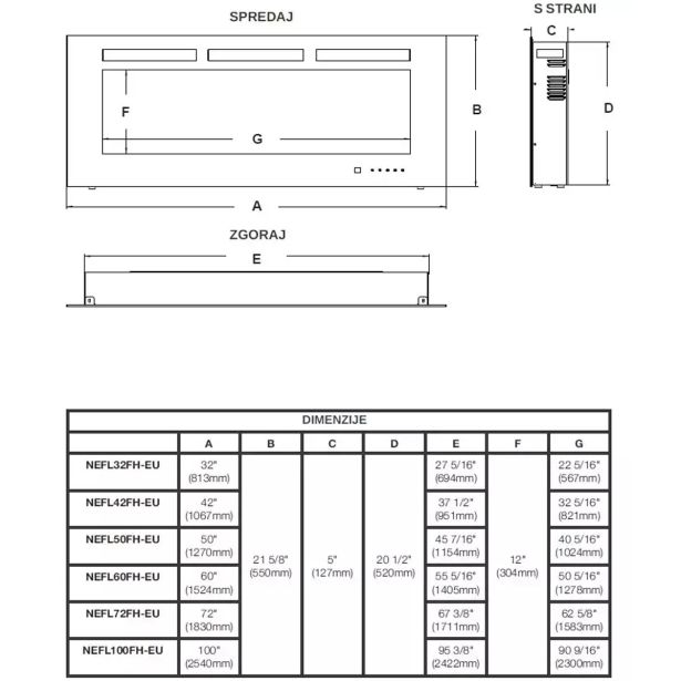 ELEKTRIČNI KAMIN ALLURE 72