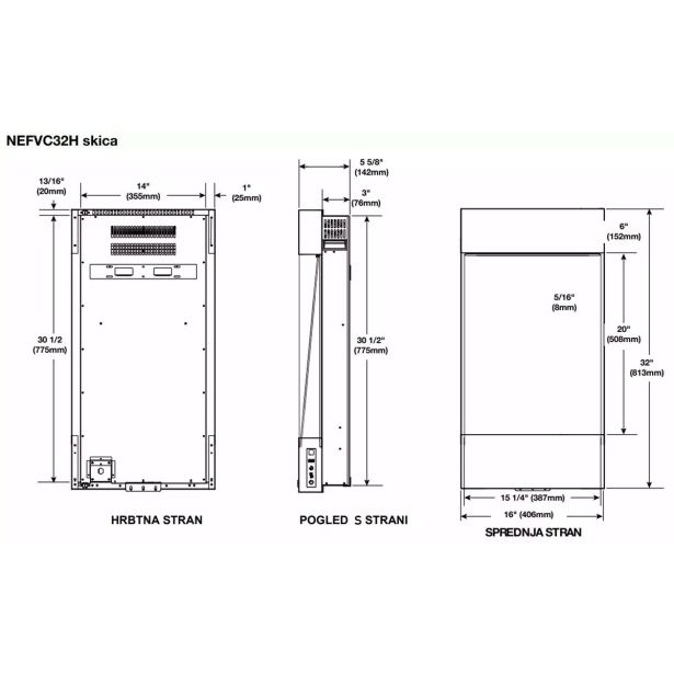 ELEKTRIČNI KAMIN ALLURE VERTICAL 38