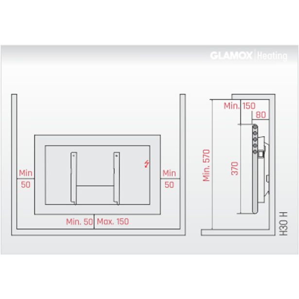 ELEKTRIČNI RADIATOR GLAMOX H30 H 08 KDT 800W BEL
