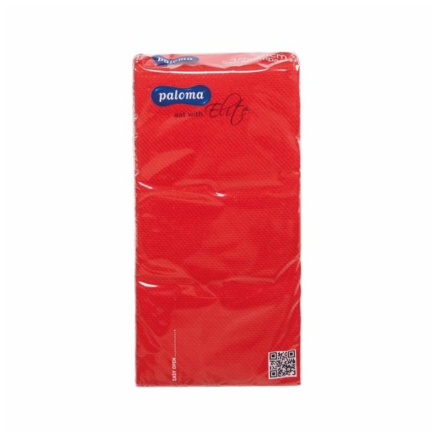 SERVIETE PALOMA ELITE 40X40 CM 18/1 RDEČE ZLOŽENE NA 1/8