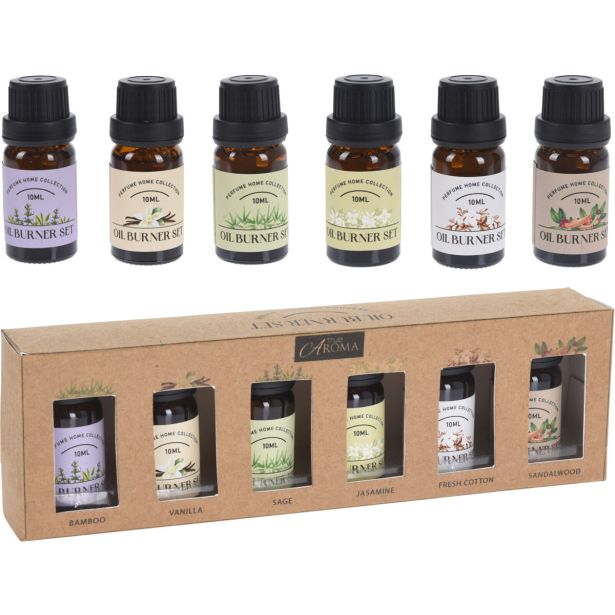 ETERIČNO OLJE EH AROMA SET, 6 RAZLIČNIH VONJEV 10 ML/VONJ