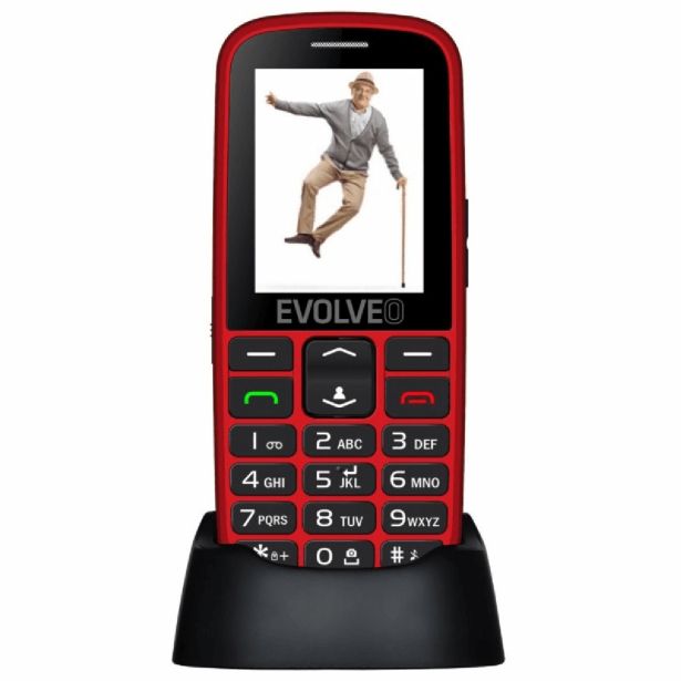 EVOLVEO EASYPHONE EG TELEFON NA TIPKE ZA STAREJŠE Z GPS SLEDILNIKOM - RDEČ