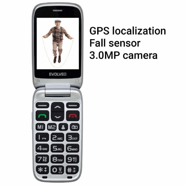 EVOLVEO EASYPHONE FS EP-771 PREKLOPNI TELEFON NA TIPKE ZA STAREJŠE 4G RDEČ