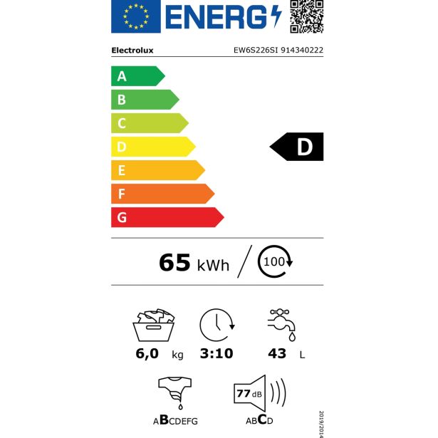 PRALNI STROJ ELECTROLUX EW6S226SI