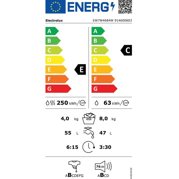 PRALNO-SUŠILNI STROJ ELECTROLUX EW7W4684W