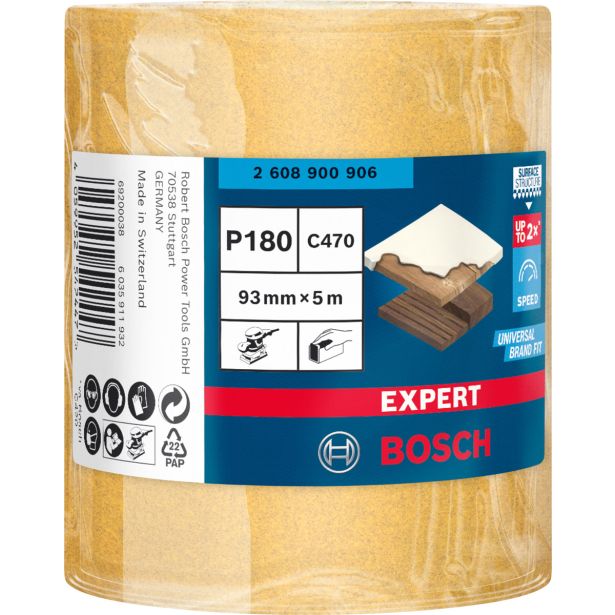 EXPERT C470 ZVITEK BRUSNEGA PAPIRJA ZA ROČNO BRUŠENJE, 93 MM, 5 M, G 180