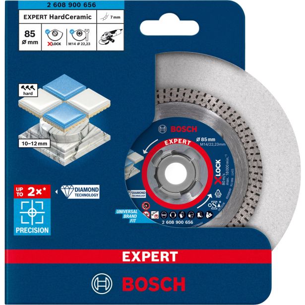 EXPERT HARDCERAMIC X-LOCK DIAMANTNA REZALNA PLOŠČA, 85 X 22,23 X 1,6 X 7 MM