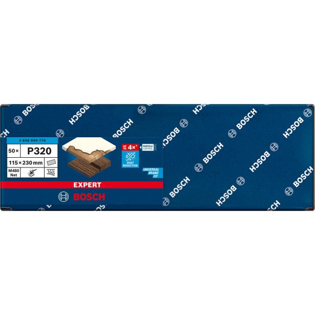 EXPERT M480 BRUSNA MREŽA ZA EKSCENTRIČNE BRUSILNIKE, 115 X 230 MM, G 320, 50 KOSOV