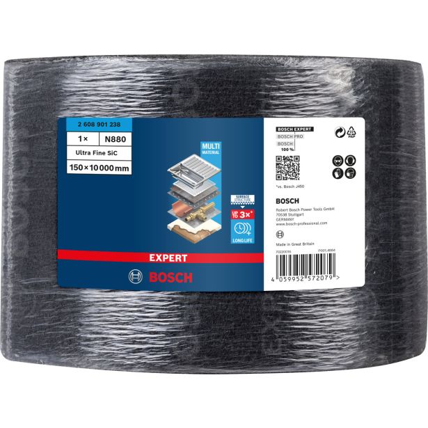 EXPERT N880 BLAZINICA IZ FLISA ZA ROČNO BRUŠENJE, 150 MM X 10 M, IZJEMNO FINA S