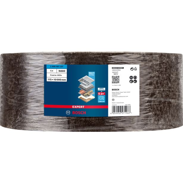 EXPERT N880 ZVITEK IZ FLISA ZA ROČNO BRUŠENJE, 115 MM X 10 M, GROB A