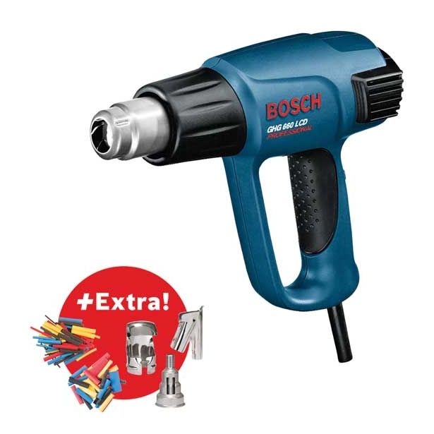 FEN ZA VROČ ZRAK BOSCH GHG 660 LCD + KOMPLET PRIBORA V KOVČKU