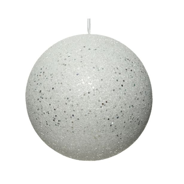 BUNKA ZA NOVOLETNO JELKO SNEŽNO BELE BARVE, FI 140 MM