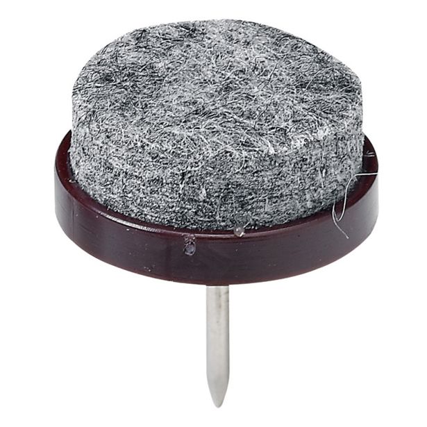 DRSNIK Z ŽEBLJIČKOM HETTICH DIY FI 24X21 MM, SINTETIČNI FILC, RJAV,  V ZAVOJU JE 32 KOS