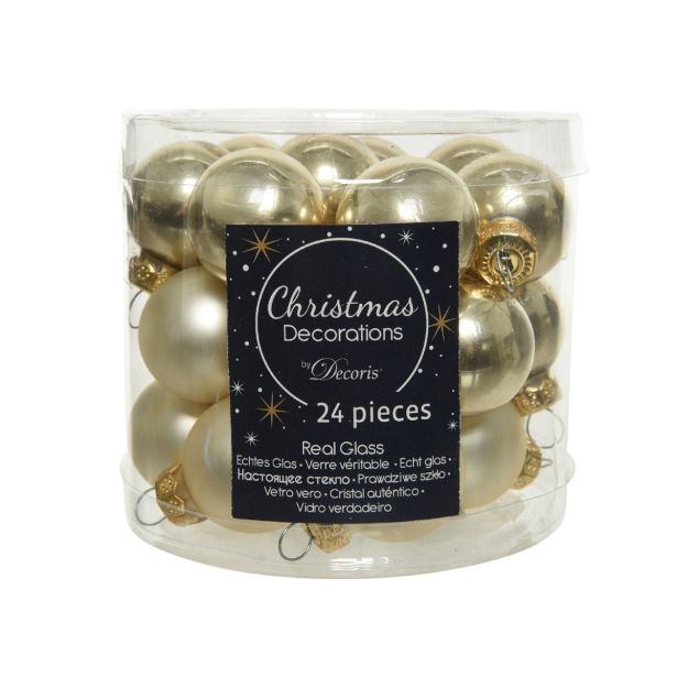 STEKLENE BUNKE BARVA ŠAMPANJCA, 24 KOSOV, PREMER 25 MM