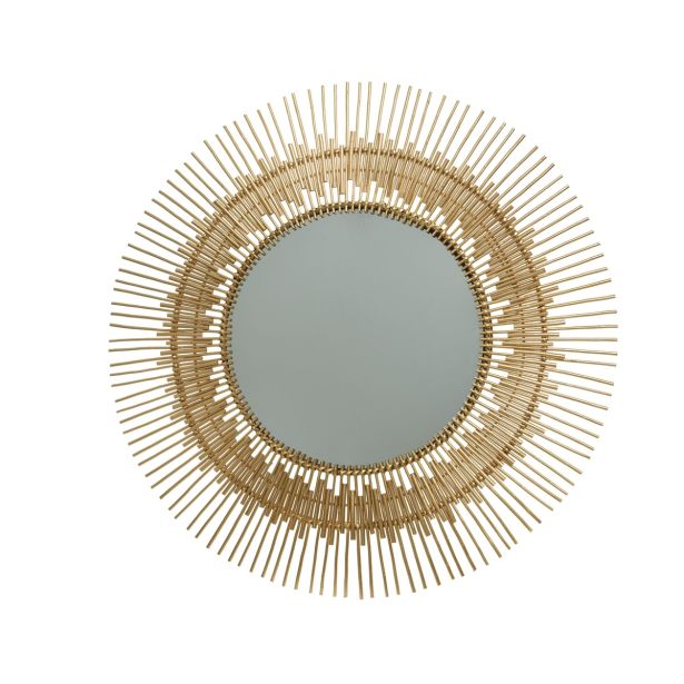 DEKORATIVNO OGLEDALO DECORIS FI 55 CM, VRBA, ZLAT S KAVLJEM ZADAJ