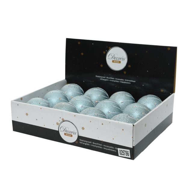 BUNKA IZ UMETNE MASE FI 8 CM SREBRNO MODRA Z DEKORJEM