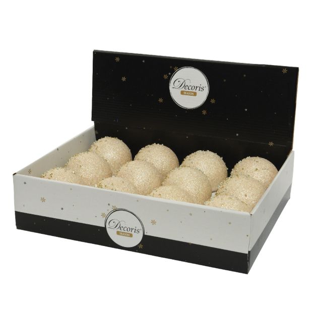 BUNKA ZA NOVOLETNO JELKO ZLATE BARVE S POSIPOM, FI 80 MM