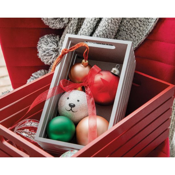 BUNKA ZA NOVOLETNO JELKO BELI MEDVEDEK, FI 80 MM