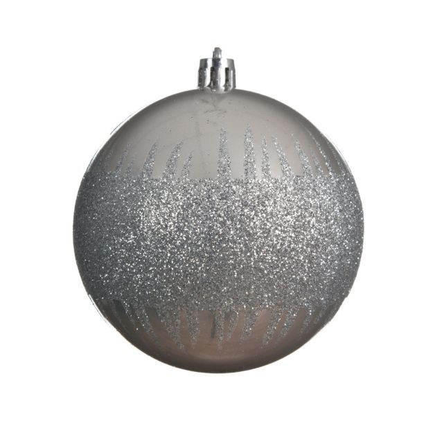 BUNKA ZA NOVOLETNO JELKO SREBRNE BARVE, FI 80 MM