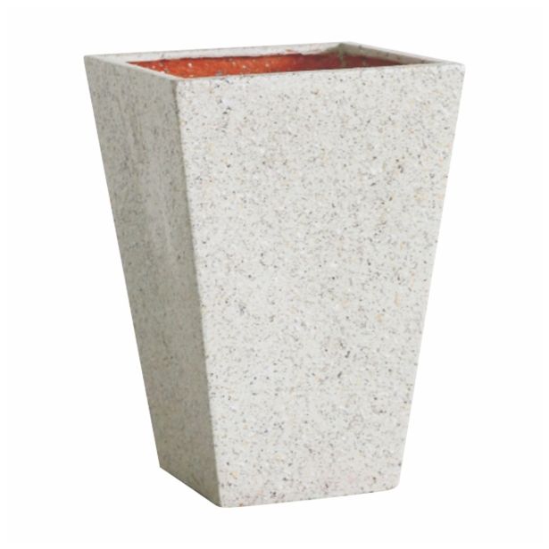 FIBER ZUNANJI LONEC NANTONG YUNFENG PLAIN SQUARE SIV 32 X 32 VIŠINA 46 CM