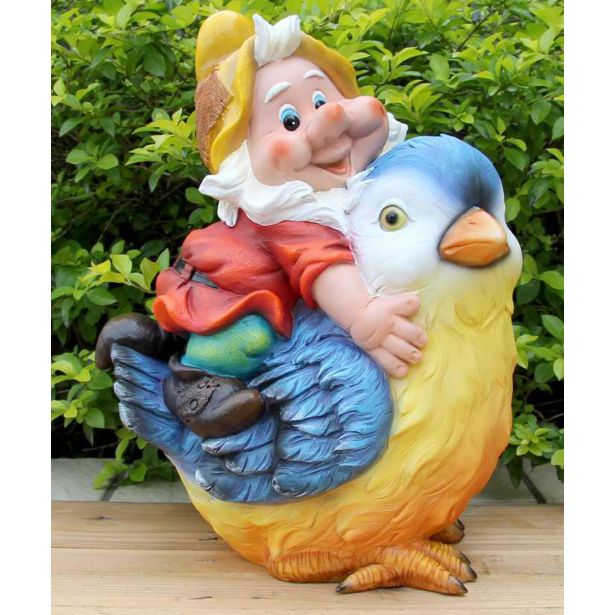 FIGURA, OKRASNA PALČEK NA PTICI VIŠ 36 CM