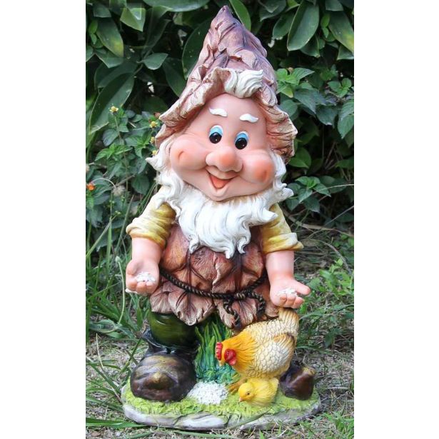 FIGURA, OKRASNA PALČEK S KOKOŠKO IN PIŠČANCEM VIŠ 46 CM