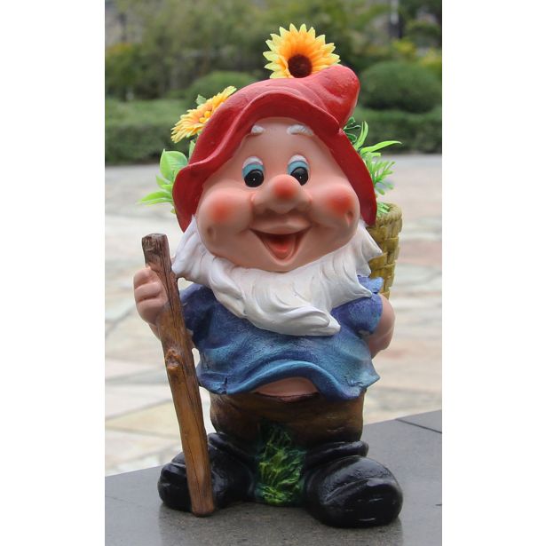 FIGURA, OKRASNA PALČEK S KOŠEM ZA ROŽE VIŠ 16 CM