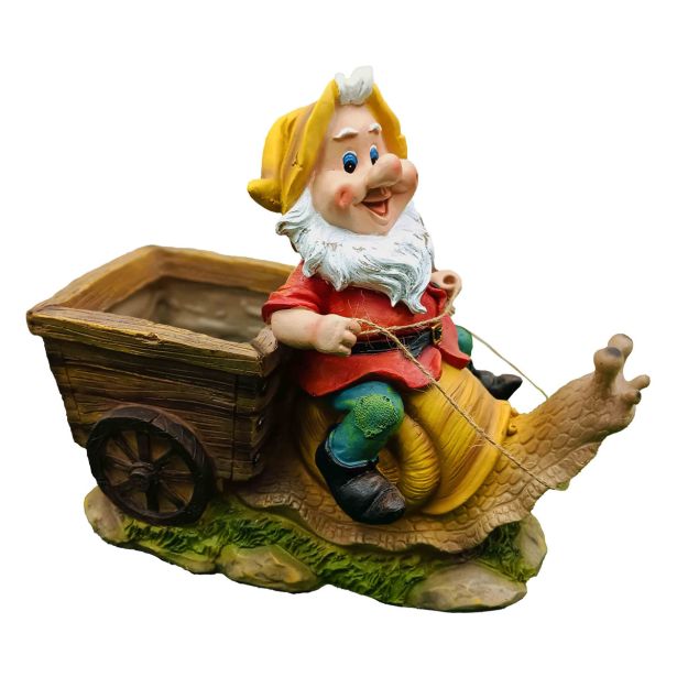 FIGURA, OKRASNA PALČEK S POLŽEM VIŠ.28 CM