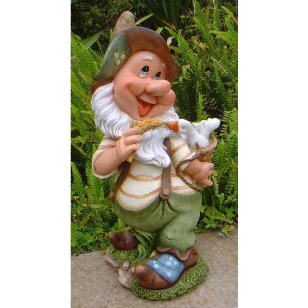 FIGURA, OKRASNA PALČEK Z GOSKO VIŠ 23 CM