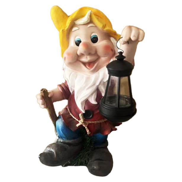 FIGURA, OKRASNA PALČEK Z LANTERNO VIŠ. 40 CM