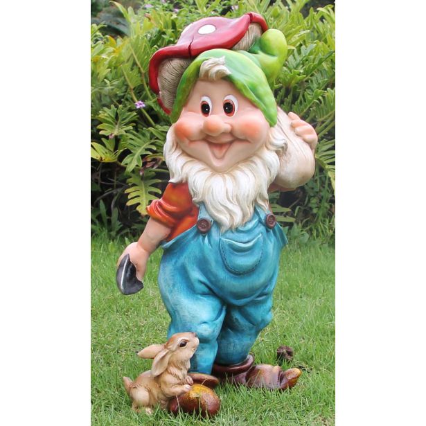 FIGURA, OKRASNA PALČKE GOBAR Z MUŠNICO VIŠ 50 CM