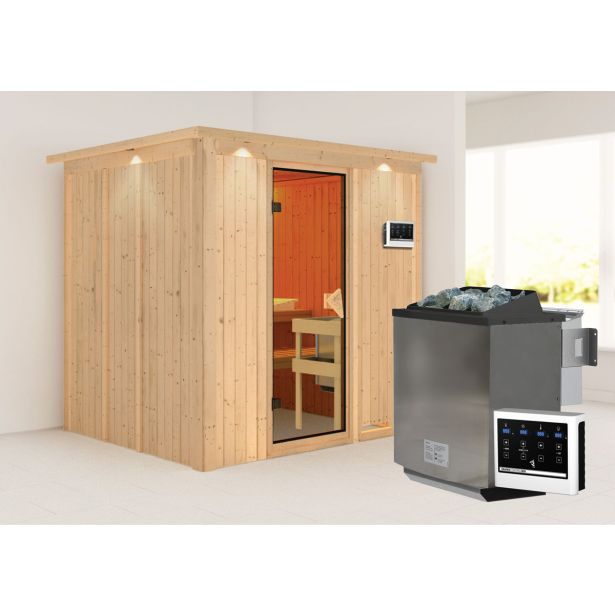 FINSKA SAVNA SODIN 4+9KW GRELEC BIO PREDNJI VHOD+STREŠ.VENEC