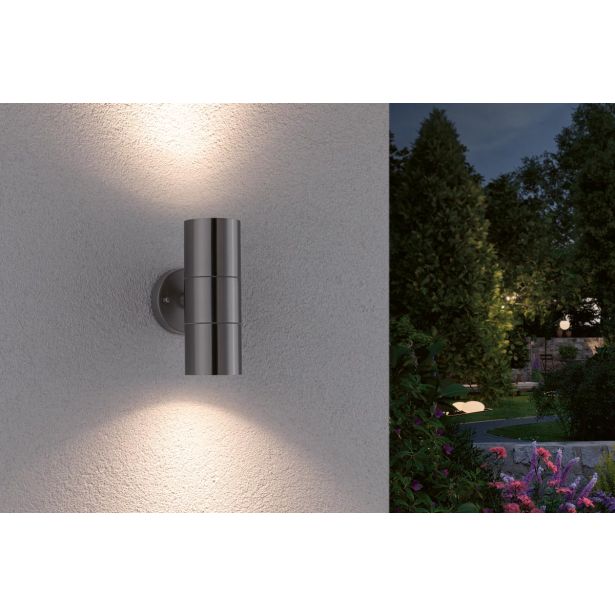 STENSKA VRTNA SVETILKA FLAME 2XGU10 INOX MAX. 2X35W