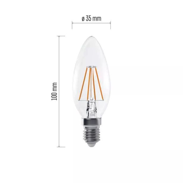 LED ŽARNICA E14 EMOS FLM SVEČKA 4W NW FILAMENT