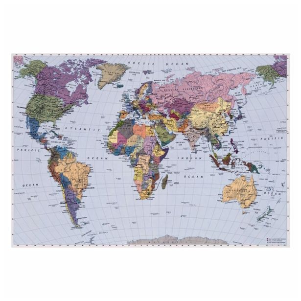 FOTOTAPETA 4-DELNA WORLD MAP 270X188 CM KOMAR