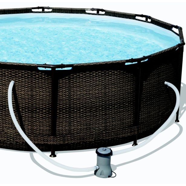 BAZEN S KOVINSKO KONSTRU. BEST WAY FRAME POOL POWER STEEL RATAN DELUXE SET 366X100
