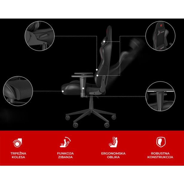 GAMING STOL GENESIS NITRO 440 G2 MESH GAMING-PISARNA-ERGONOMSKI