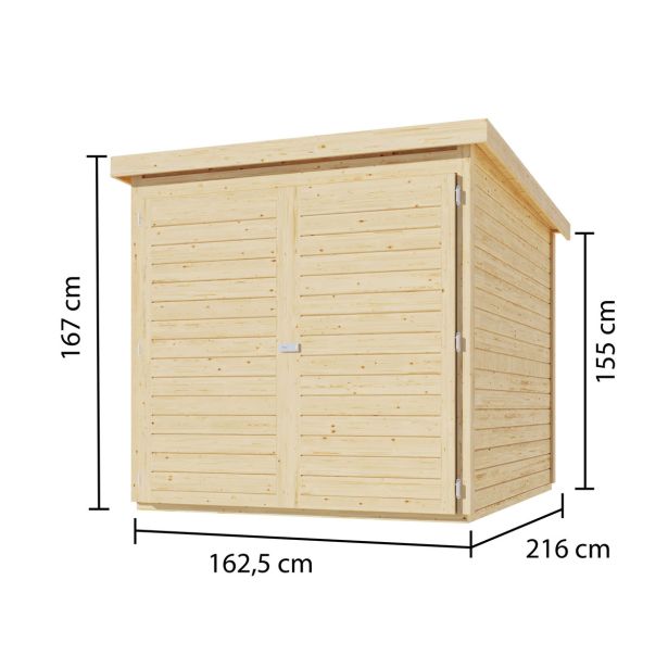 GARAŽA ZA KOLESA KARIBU BARVA LESA 162,5X216X167