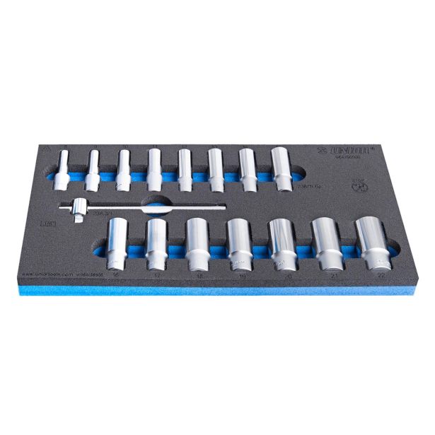 GARNITURA DOLGIH NASADNIH KLJUČEV 3/8" UNIOR V SOS VLOŽKU 8 - 22 MM/16'DELNA ART. 964/56SOS (625334)