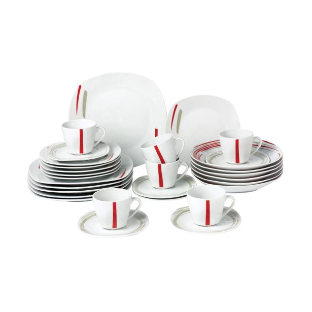 GARNITURA KROŽNIKOV TCC 30 DELNA SQUARE RDEČI ABSTRAKT TCC150