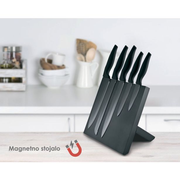 SET NOŽEV PLATINET 5 NOŽEV, MAGNETNO STOJALO