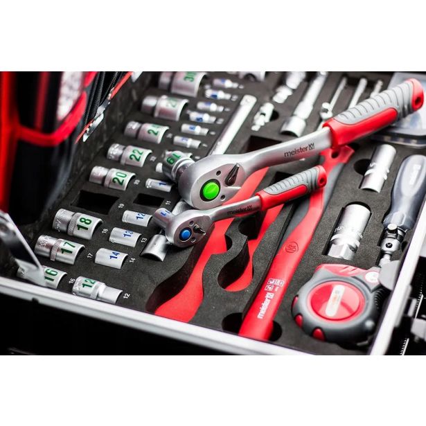 GARNITURA ORODJA CONMETALL 156 DELNA V KOVČKU S KOLEŠČKI