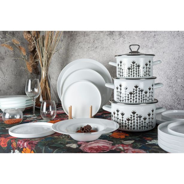 GARNITURA / SET POSODE ALPEKS 3/1 S STEKLNIM POKROVOM TULIPAN RELIEF