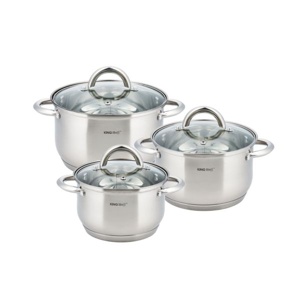 GARNITURA / SET POSODE KINGHOFF 6 DELNA INOX KH-447