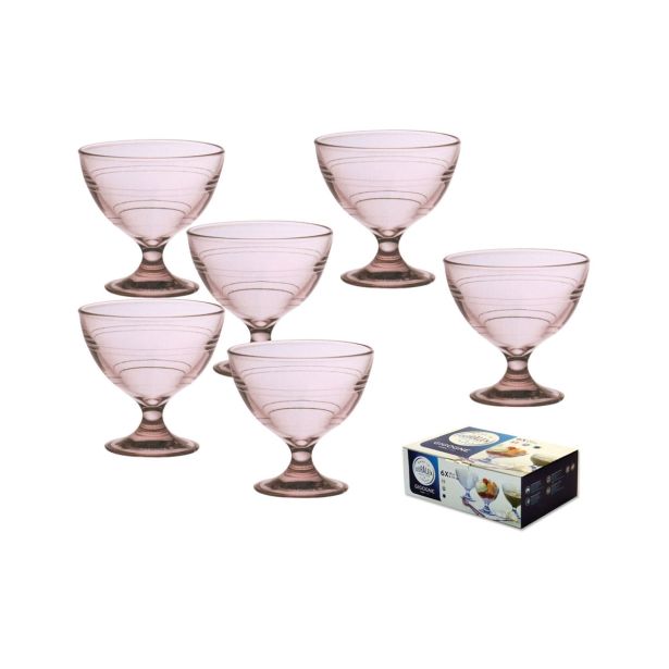 GARNITURA SKLED 6 DELNA 250 ML ROZA