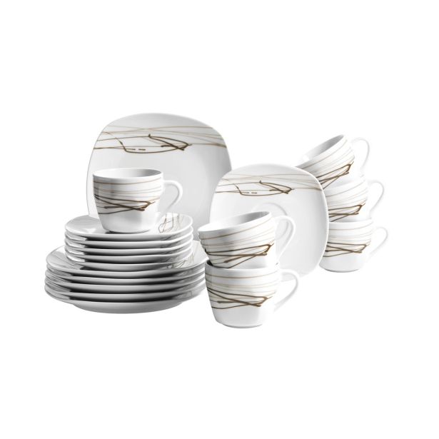 GARNITURA SKODELIC DOMESTIC 18 DELNI SPLASH BROWN